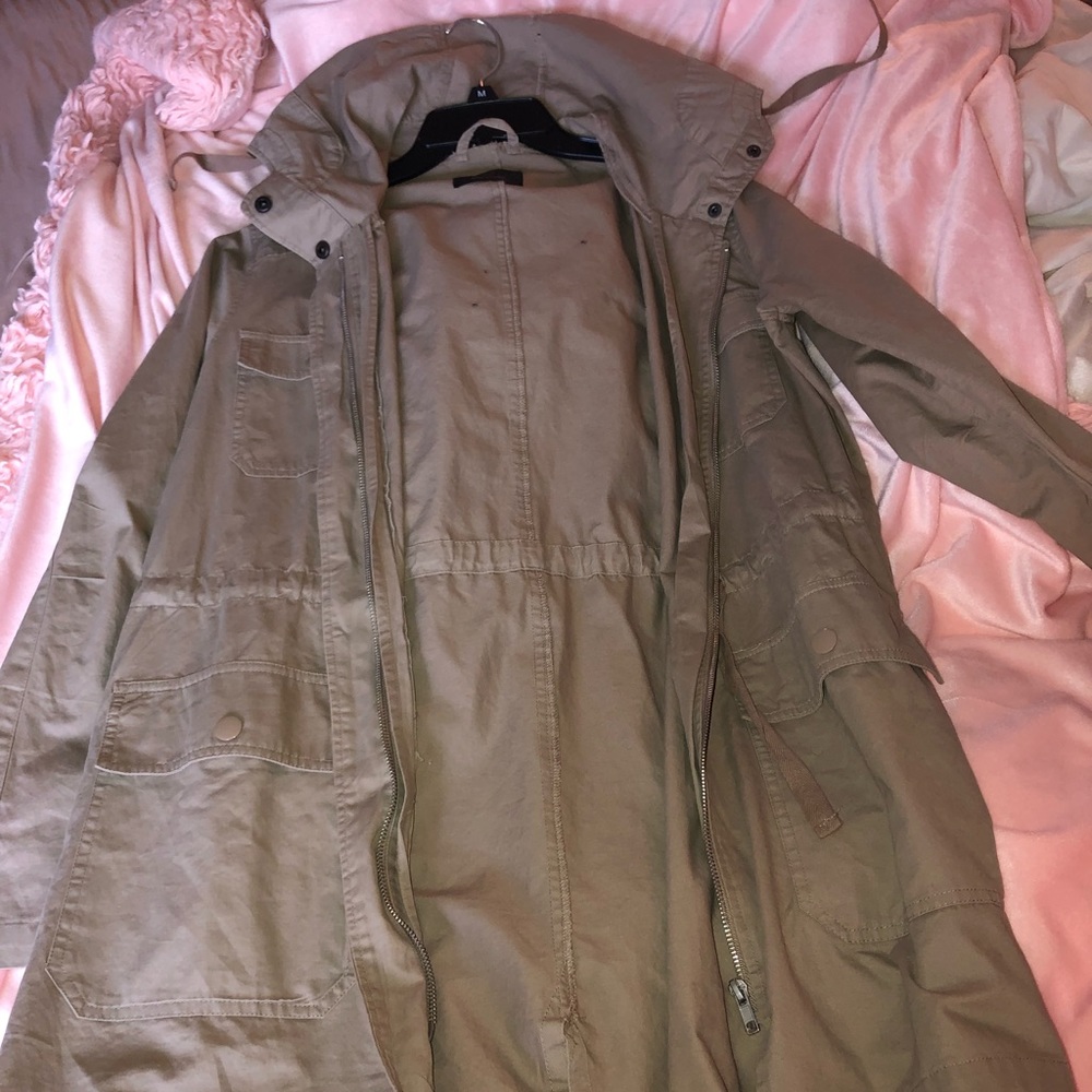 Long tan jacket.